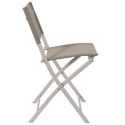 SANAE - Lot de 4 Chaises de Jardin Pliantes Beige
