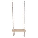Balançoire en coton tressé macramé et assise pin naturel