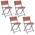 SANAE - Lot de 4 Chaises de Jardin Pliantes terracotta