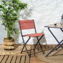 SANAE - Lot de 4 Chaises de Jardin Pliantes terracotta