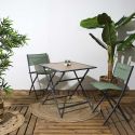 SANAE - Lot de 4 Chaises de Jardin Pliantes Kaki
