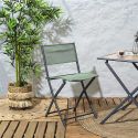 SANAE - Lot de 4 Chaises de Jardin Pliantes Kaki