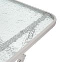 CHRISTINA - Table pliante en métal beige et plateau en verre trempé