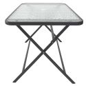 CHRISTINA - Table pliante en métal anthracite et plateau en verre trempé