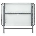 CHRISTINA - Table pliante en métal anthracite et plateau en verre trempé
