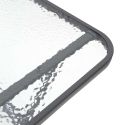 CHRISTINA - Table pliante en métal anthracite et plateau en verre trempé