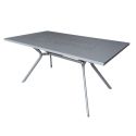 BERAKA - Table de jardin en acier gris traité anti-corrosion