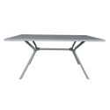 BERAKA - Table de jardin en acier gris traité anti-corrosion