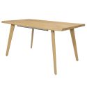 LYPSI - Table repas extensible 6-8 personnes en MDF aspect chêne bords biseautés
