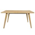 LYPSI - Table repas extensible 6-8 personnes en MDF aspect chêne bords biseautés