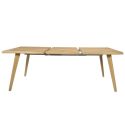 LYPSI - Table repas extensible 6-8 personnes en MDF aspect chêne bords biseautés