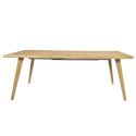 LYPSI - Table repas extensible 6-8 personnes en MDF aspect chêne bords biseautés