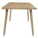 LYPSI - Table repas extensible 6-8 personnes en MDF aspect chêne bords biseautés
