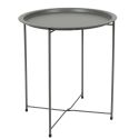 SELENA - Table d'appoint en métal vert olive avec plateau amovible