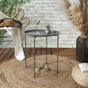 SELENA - Table d'appoint en métal vert olive avec plateau amovible