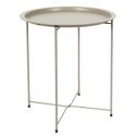 SELENA - Table d'appoint en métal beige avec plateau amovible