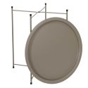 SELENA - Table d'appoint en métal beige avec plateau amovible