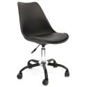 REIKI - Chaise de bureau à roulettes noire assise polypropylène