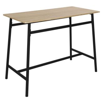 DARA - Table mange-debout structure métallique plateau aspect bois