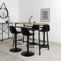 DARA - Table mange-debout structure métallique plateau aspect bois