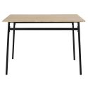 DARA - Table repas structure métallique plateau aspect bois