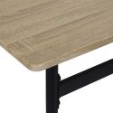 DARA - Table repas structure métallique plateau aspect bois