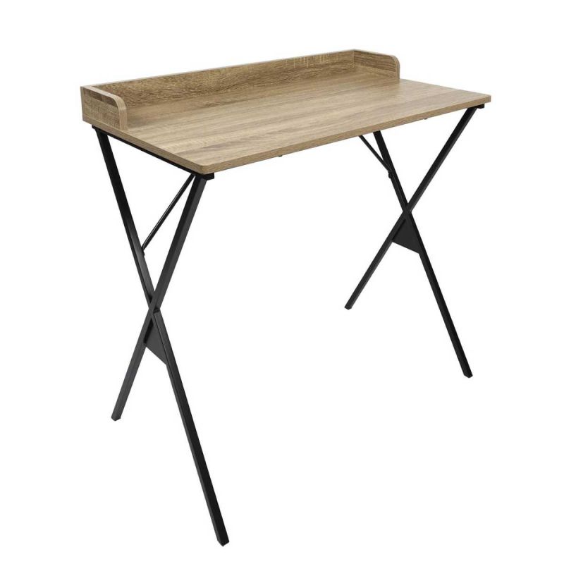 DARA - Bureau structure métallique plateau aspect bois