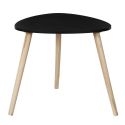 KAREN - Table d'appoint forme triangulaire H40cm noire pieds en pin massif