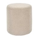 REGINA - Pouf en tissu bouclette taupe
