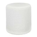 REGINA - Pouf en tissu bouclette blanc