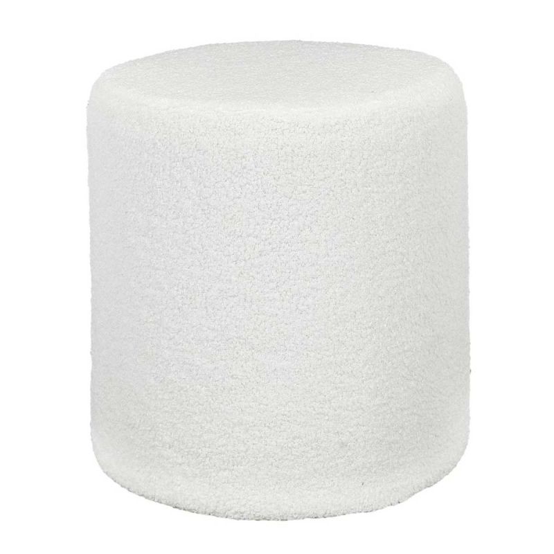 REGINA - Pouf en tissu bouclette blanc REGINA - Pouf en tissu bouclette blanc