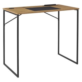 KLINT - Bureau structure métallique noir et plateau MDF aspect bois