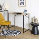 KLINT - Bureau structure métallique noir et plateau MDF aspect bois