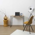 KLINT - Bureau structure métallique noir et plateau MDF aspect bois