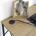 KLINT - Bureau structure métallique noir et plateau MDF aspect bois