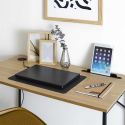 KLINT - Bureau structure métallique noir et plateau MDF aspect bois
