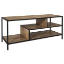 EDDY - Banc TV en métal noir et plateaux aspect bois