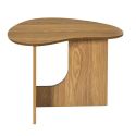 KALIOPE - Table d'appoint forme organique et piètement graphique en MDF aspect chêne