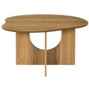 KALIOPE - Table basse forme organique et piètement graphique en MDF aspect chêne