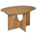 KALIOPE - Table basse forme organique et piètement graphique en MDF aspect chêne