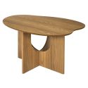 KALIOPE - Table basse forme organique et piètement graphique en MDF aspect chêne