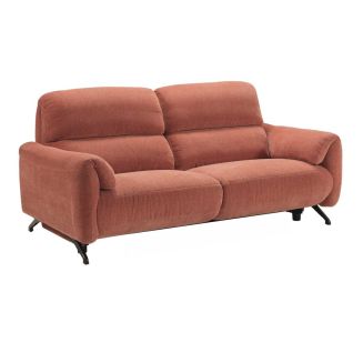 MALKO - Canapé relax électrique 3 places tissu polyester terracotta