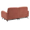 MALKO - Canapé relax électrique 3 places tissu polyester terracotta
