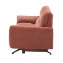 MALKO - Canapé relax électrique 3 places tissu polyester terracotta