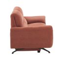 MALKO - Canapé relax électrique 3 places tissu polyester terracotta