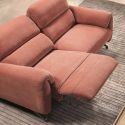 MALKO - Canapé relax électrique 3 places tissu polyester terracotta