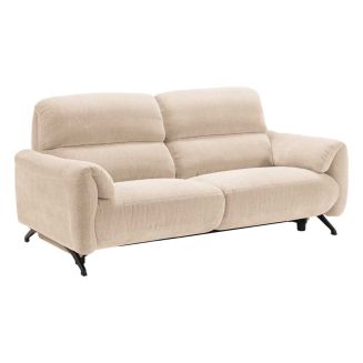 MALKO - Canapé relax électrique 3 places tissu polyester beige