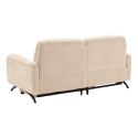 MALKO - Canapé relax électrique 3 places tissu polyester beige