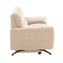 MALKO - Canapé relax électrique 3 places tissu polyester beige