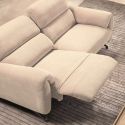 MALKO - Canapé relax électrique 3 places tissu polyester beige
